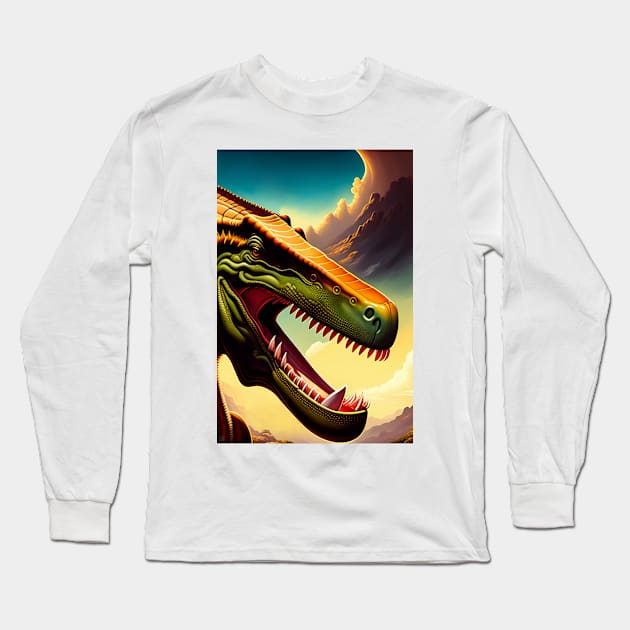 Cretaceous Visitors Long Sleeve T-Shirt by ArtShare